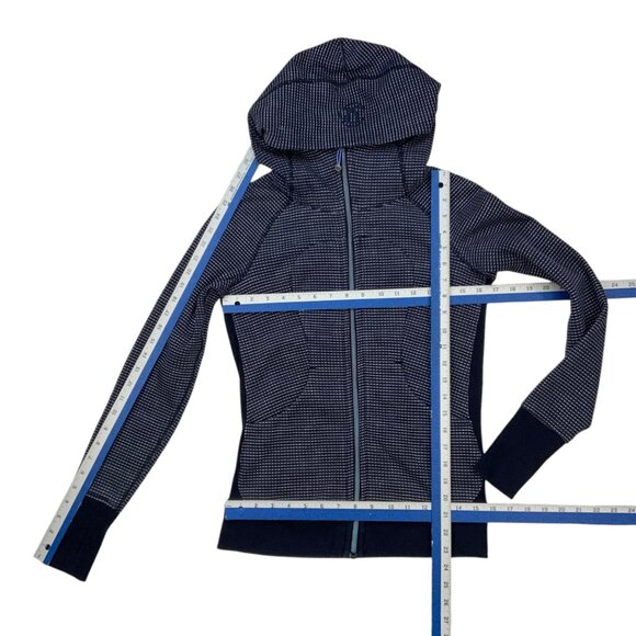 Lululemon Scuba Hoodie Sweatshirt 4 Double Dot Naval Blue Lullaby Thumb Holes - Picture 5 of 12